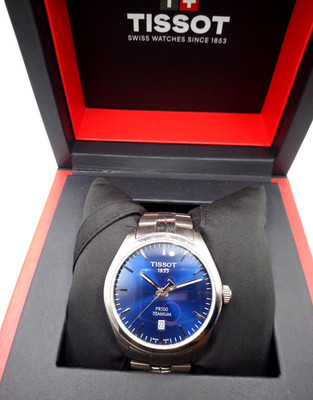 Tissot PR100 Titanium T101.410 blaues Zifferblatt 39mm Sapphire Swiss Made Datum Herren