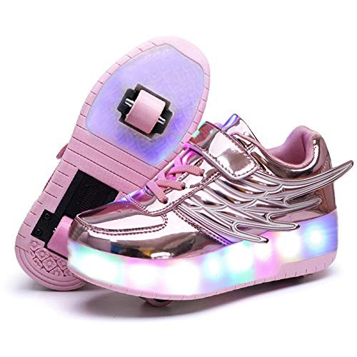 Nsasy Kids Roller Shoes Boy Girl Sneakers with Wheels Become
