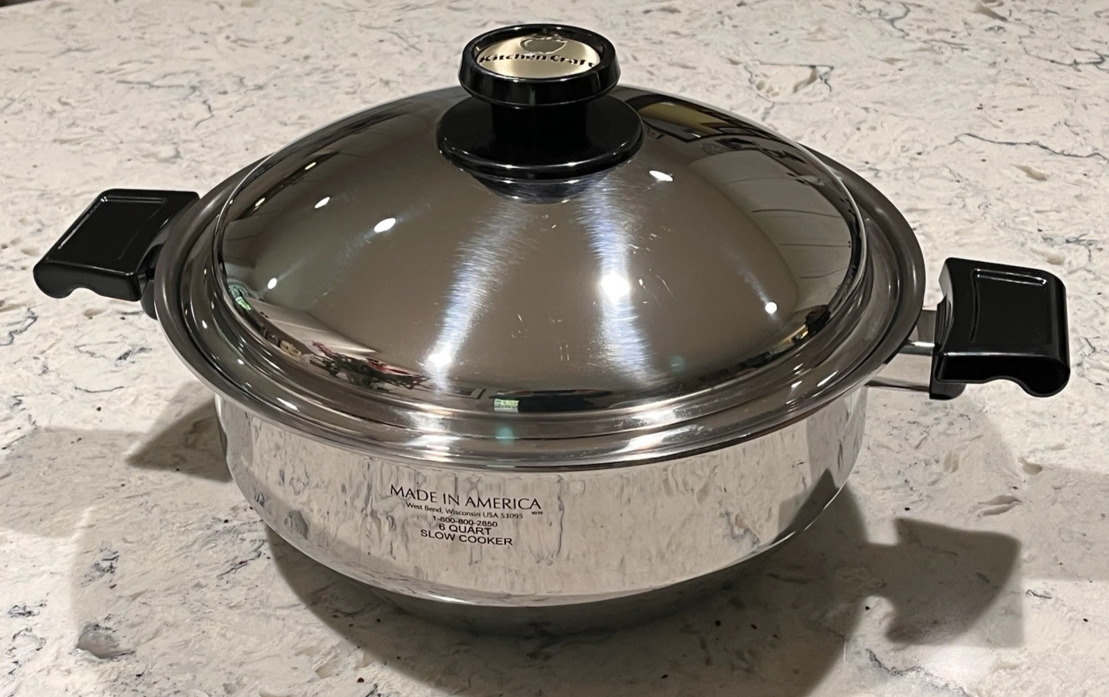 Kitchen Craft Stainless Steel 6 Quart Slow Cooker Insert Pot/Lid/Insert Only