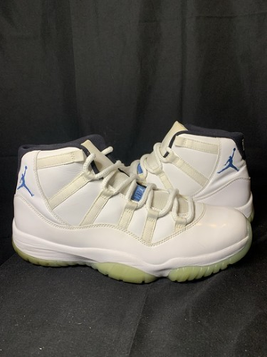 #ad Jordan 11 Retro Legend Blue White Blue High Top Athletic Sneakers $74.00