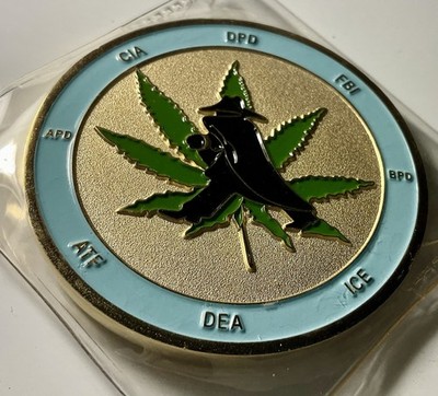 CIA Challenge Coin Marijuana 420 bitcoin 5/5 Black Ops FBI DEA 2 Inch ICE