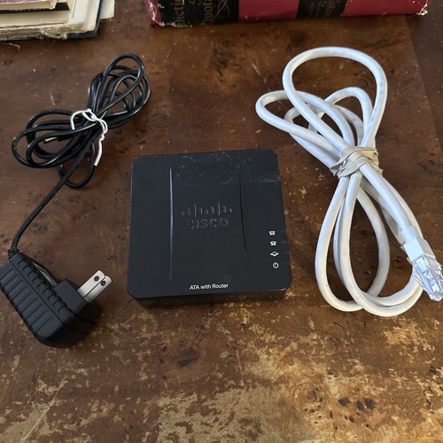SPA122 Cisco 2 Port VoIP IP SIP Analog Router with AC Adapter & Ethernet Cable