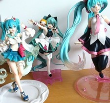 Hatsune Miku Figure Lot Collectible Anime Toys Preowned Visible Wear Authentic