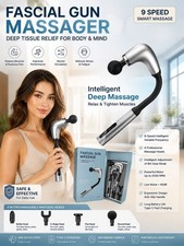 Long Handle Massage Gun Deep Tissue Percussion Massager 9 Speed USB-C Black