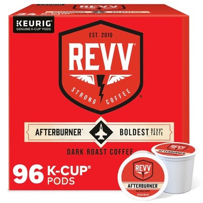 REVV AFTERBURNER Coffee, Keurig K-Cup Pod, Dark Roast, 96 Count