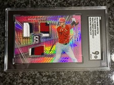 Shohei Ohtani 2018 Panini Spectra Pink Prizm Triple Threat Patch #/49 SGC 9 Mint