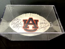 Nice Auburn Tigers Signed Football by Coach Pat Dye & QB Randy Campbell in Case