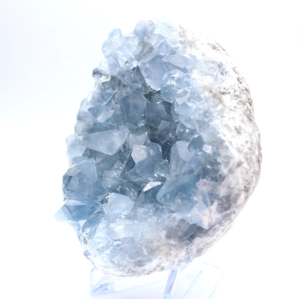 Célestite bleue de Madagascar géode naturelle 645gr 105mm Madagascar - Photo 2/4