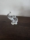 Vintage Fenton Clear Glass Elephant Raised Trunk Up Good Luck Stamped Figure 4"