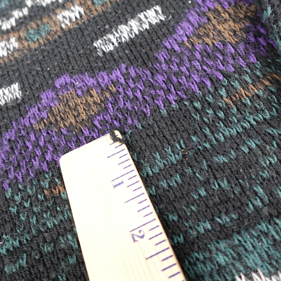 Vintage Bugle Boy Sweater Mens Large Green Blue Knit Cardigan Grandpa Nordic 90s - Image 4 of 4