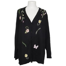 Storybook Knits, Strickjacke, Damen, Größe: XXL, Schwarz/Mehrfarbig #xUP