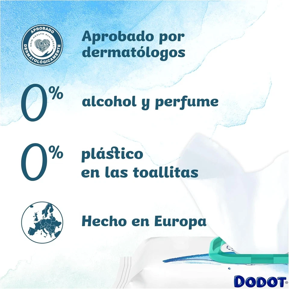 Dodot Toallitas Pure Aqua Para Bebé, 864 Toallitas (18 Packs de 48 Unidades), Ay - Imagen 4 de 4