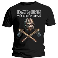 Iron Maiden T Shirt Axe Colour Band Logo Nue Offiziell Herren Schwarz