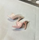 Barbie PAK Light PINK w SILVER Glitter OT Mules Heels Vtg 1963 Japan HTF
