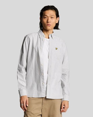 Lyle & Scott Striped Oxford Shirt Metal/White