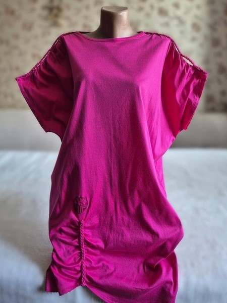 Women Louis Féraud Dress Pink Cotton 40 / L