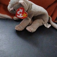 Ty Beanie Babies Gray Cat Plush Toy with Tag Ages 3 3-4 5-7 8-11 Years