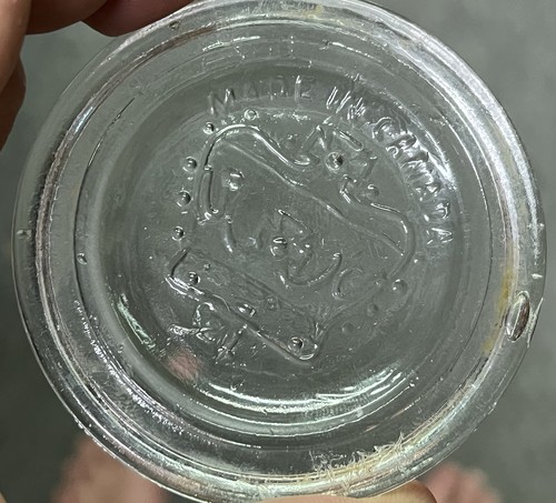Vintage klares verbessertes Corona Glas Hergestellt in Kanada. 5" mit Deckel schwer 3 Stück - Bild 6 von 7