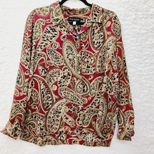 Blusa con bottoni Paisley Boho MOP bottoni Heritage Dark Academia classica taglia L