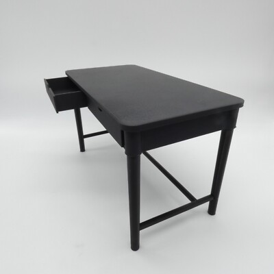 1/6 Scale Doll Furniture Desk Black Two Drawer Crafting Worktable Barbie Diorama