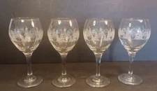 Lynn's China PINES 12 oz Glassware Goblet SET OF FOUR (4)