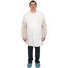 Safety Zone Standard Grade Spunbond PP Lab Coat White XXX-Large  30/Case