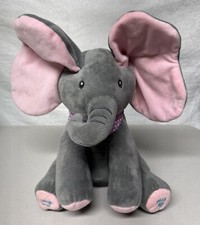 Child  s Peek-A-Boo Elephant Gray  Pink Animatronic Plush Ears Move Sings P