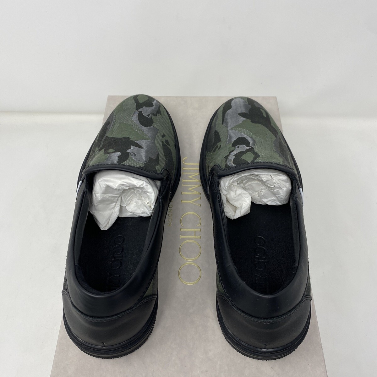 Jimmy Choo Black Camouflage Grove Slip-On Sneakers Size 40 EU / 7 