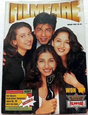 Filmfare März 1998 Shah Rukh Madhuri Karisma Rekha Akshay Lata Anil Kajol Sha...