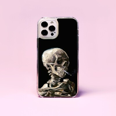 cigarette case phone cover Skeleton with Burning Cigarette Van Gogh Phone Case/Cover For iPhone
