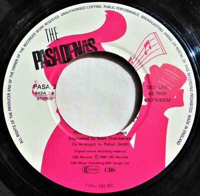 The Pasadenas    Riding On A Train/A Little Love 7'' Vinyl Single 1988 PASA2 UK