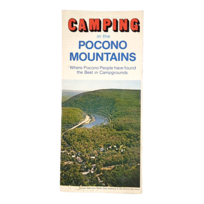 c.1985 Camping Pocono Mountains Vacation Brochure Campground List Map Order Form