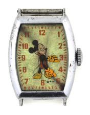 Vintage US Time Mickey Mouse Character Watch for Parts or Repair