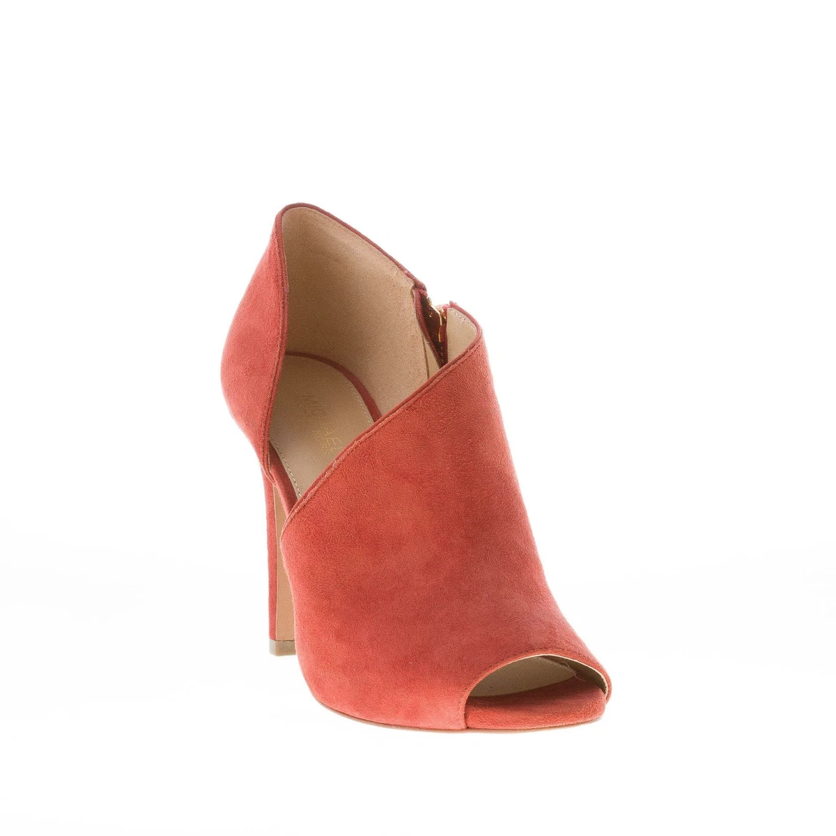 MICHAEL KORS women shoes rust tone suede Elodie Bootie peep toe ankle boot zip