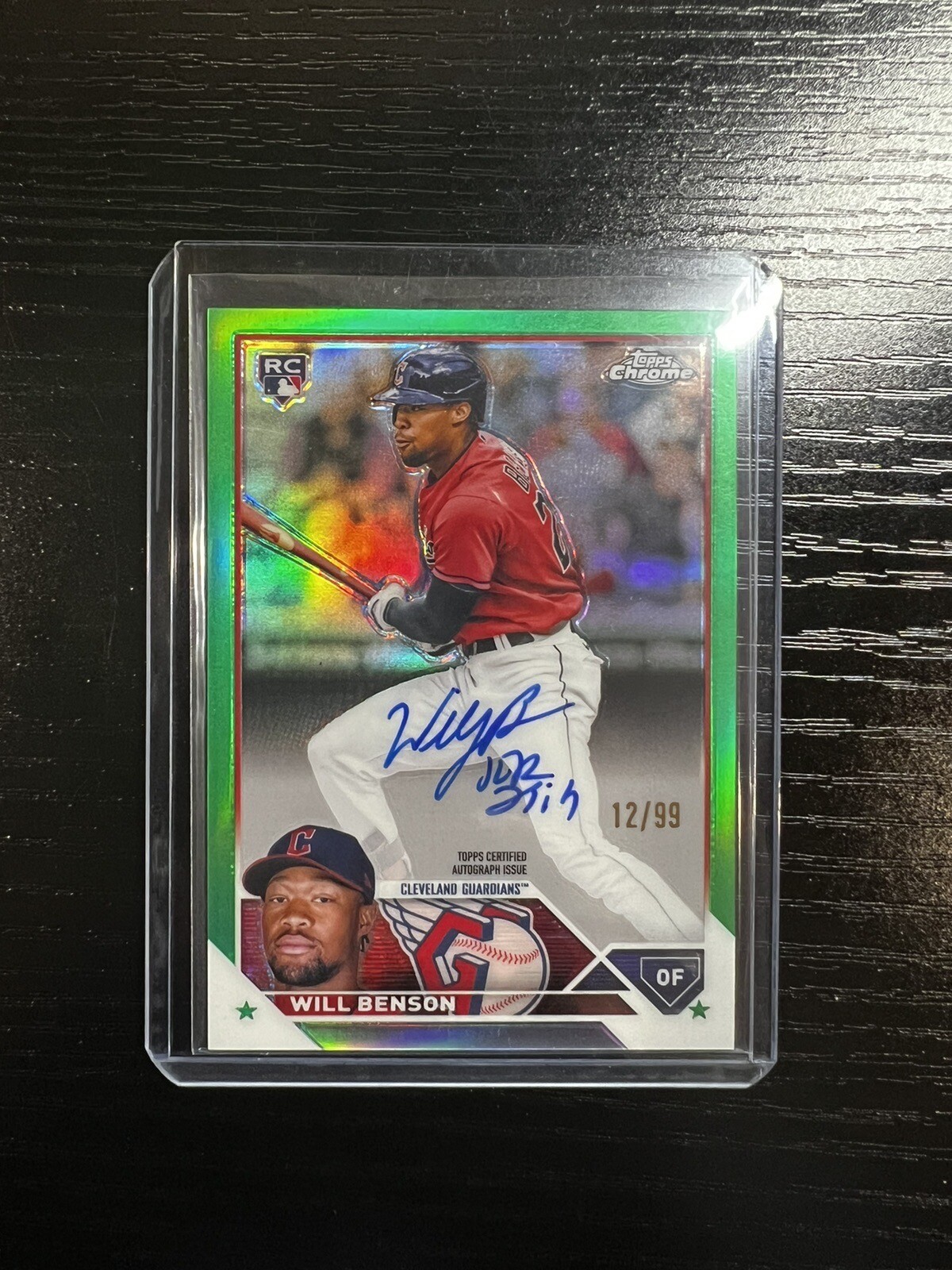 2023 Topps Chrome Will Benson Green Refractor Auto 12/99