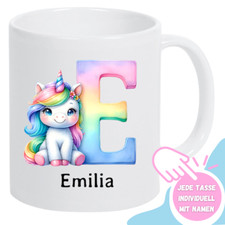 Tasse Einhorn Namenstasse personalisierte Tasse mit Namen Kinder Unicorn Pferd