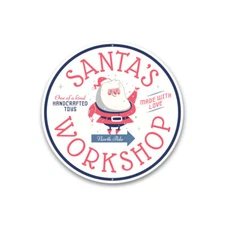 Santa's Workshop Christmas Metal Sign