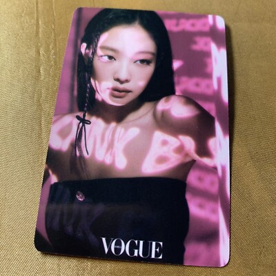JENNIE BLACKPINK Black Vogue J Celeb K-pop Girl Photo Card Pink V
