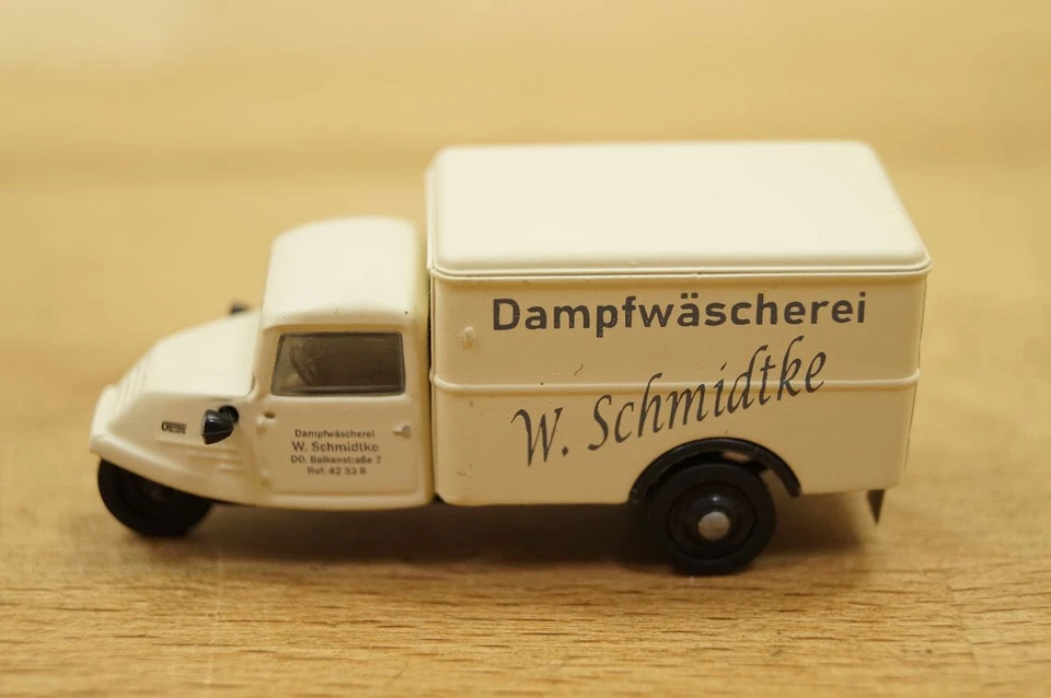 HO 1:87 NPE NA 88160 Triciclo Goliath GD 750 Con Scocca " W. Schmidtke " NUOVO - Immagine 3 di 4