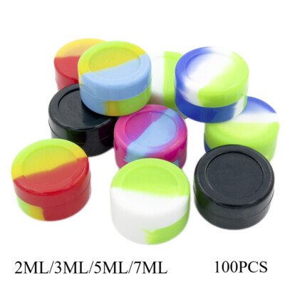 100PCS Wholesale Silicone Wax Box 2ML 3ML 5ML 7ML Jar Nonstick Concentrate Jar