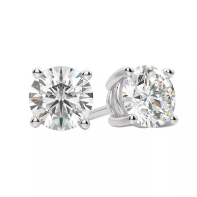 6,00 ct E VVS2 runder Schliff im Labor gezüchteter Diamant Ohrstecker 14 K Gold IGI-zertifiziert