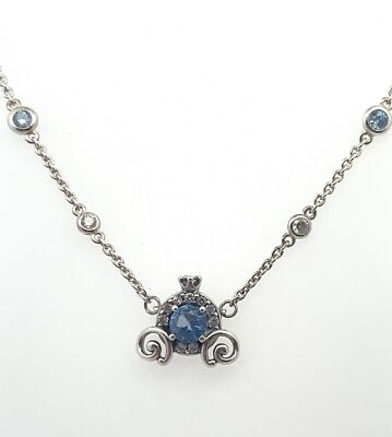 Pandora Disney Blue Cinderella Pumpkin Coach Carriage on SS Chain ALE  S925