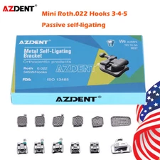 Dental Orthodontics Brackets Braces Passive Self Ligating Mini Roth.22" Hook345