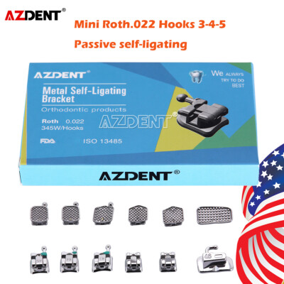 Dental Orthodontics Brackets Braces Passive Self Ligating Mini Roth.22'' Hook345