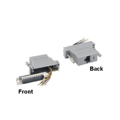 10PCS DB25 Male to RJ-45(8P8C) Female Modular Adapter Converter Serial Gray