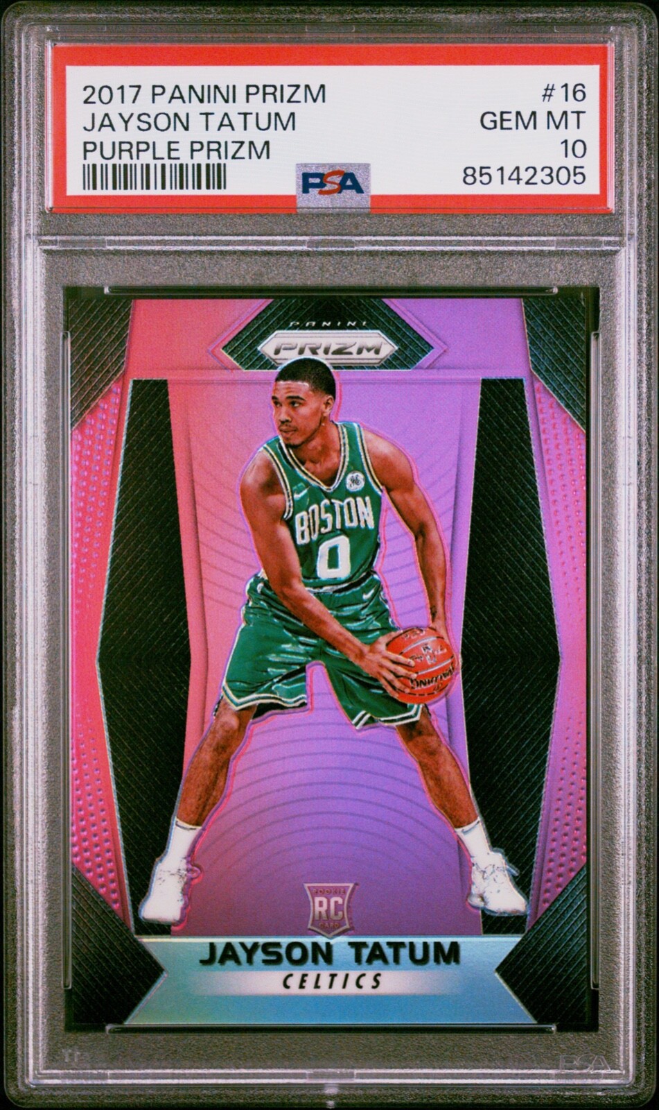 2017 PRIZM JAYSON TATUM PURPLE PSA 10 #'D /75 #16 ROOKIE