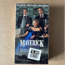 Maverick VHS, 1994 Video Tape Mel Gibson Jodie Foster James Garner Western