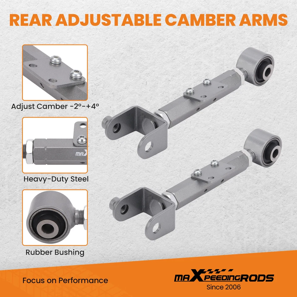 Adjustable Rear Camber Kit Camber Arms For 07-16 Honda CRV CR-V 2007-2016 - Image 3 of 4