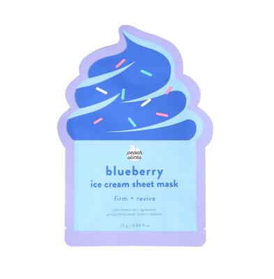 2 PK Peach Slices Blueberry Ice Cream Sheet Mask, Firm + Revive 0.84 fl. oz