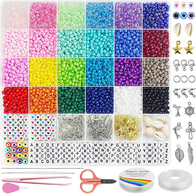 4mm Glasperlen Set für DIY Armbänder und Halsketten - Perfekt für Feste!